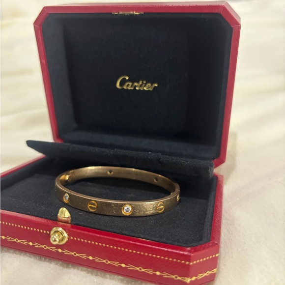 Cartier Rose Gold Bracelet with Diamonds size17 - Picture 2 of 3
